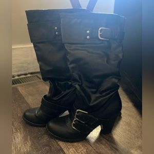 Women’s black calf high boots